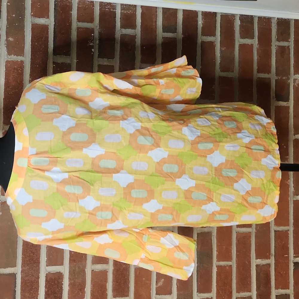 J. Crew Yellow and Orange Retro Top, Size Small - Picture 3 of 9
